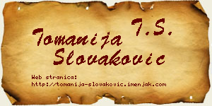 Tomanija Slovaković vizit kartica